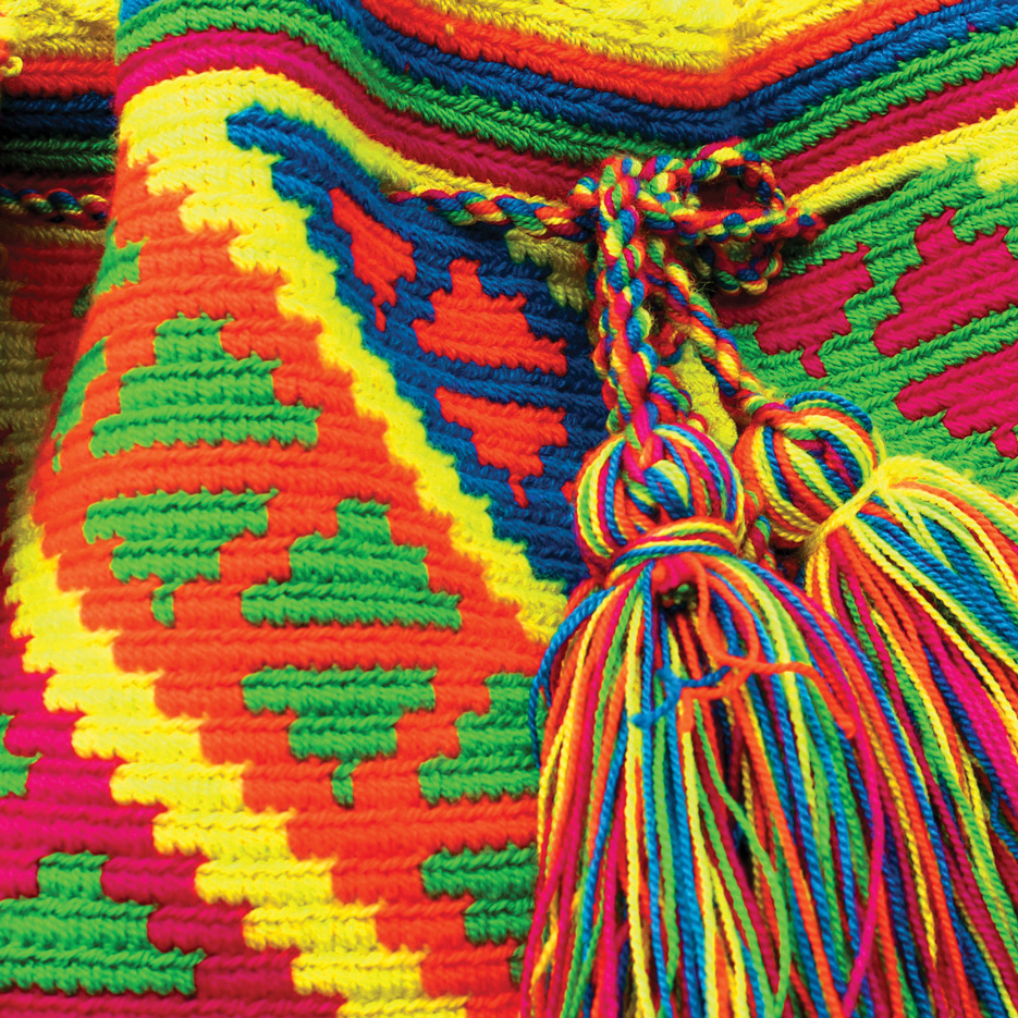 Close-up of a Mochila Wayuu bag
